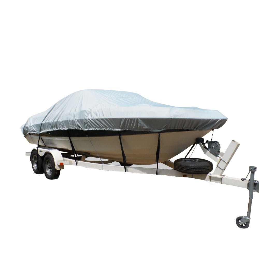 Carver Flex - Fit™ PRO Polyester Size 11 Boat Cover f/V - Hull Center Console Fishing Boats - Grey - Clinch River Fishing USA