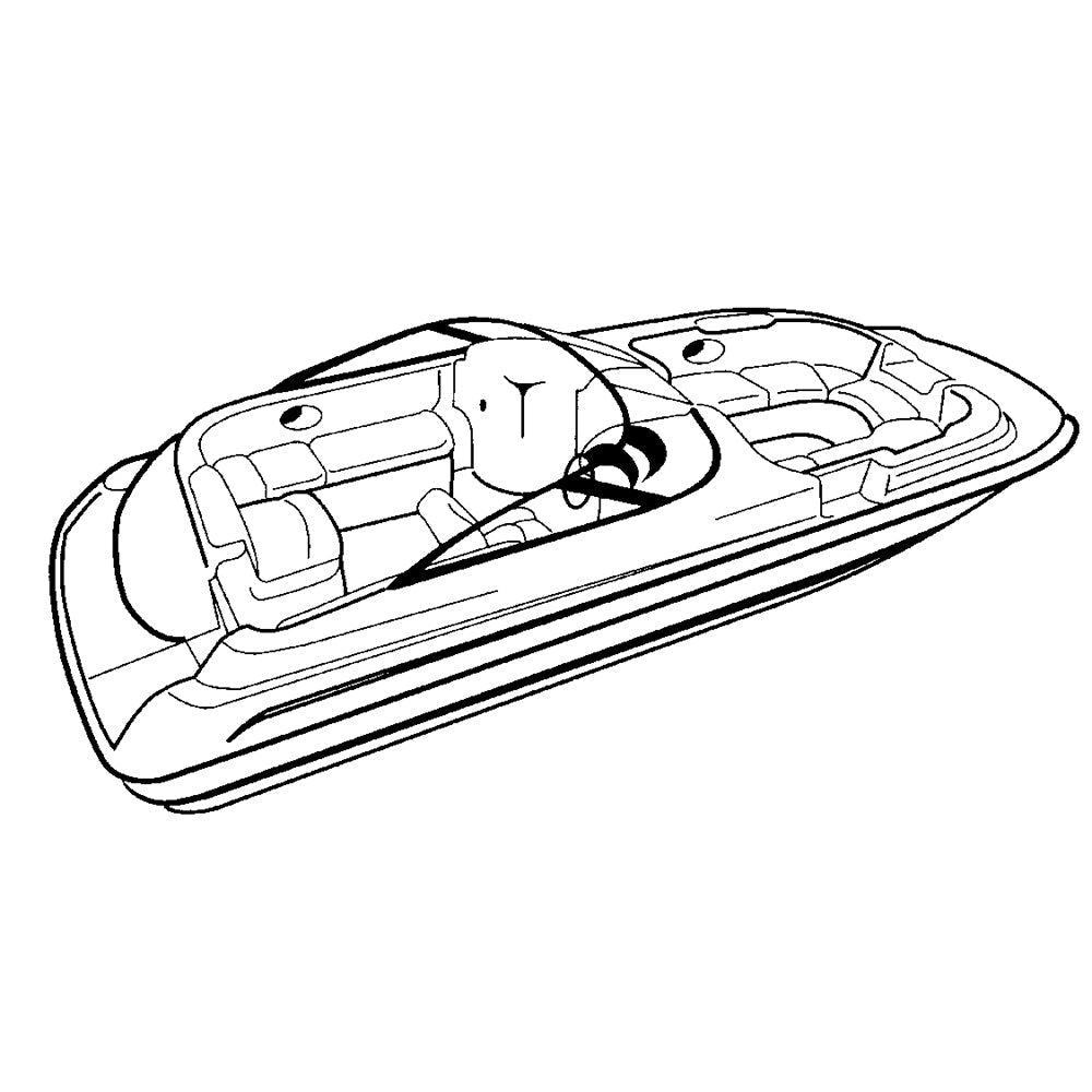 Carver Performance Poly - Guard Styled - to - Fit Boat Cover f/20.5' Sterndrive Deck Boats w/Walk - Thru Windshield - Grey - Clinch River Fishing USA