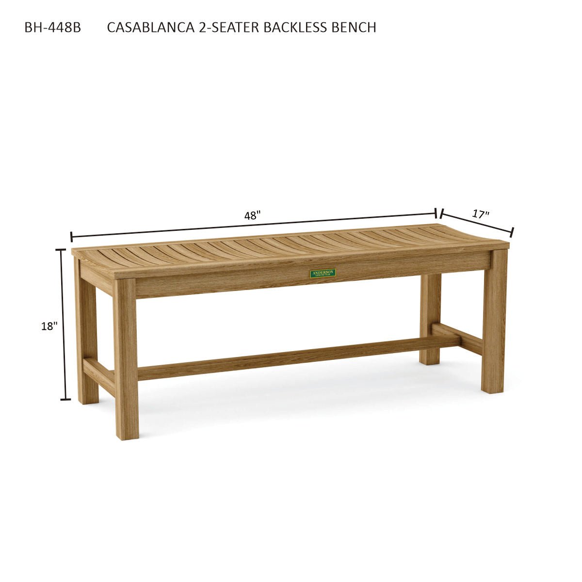 CASABLANCA 2-SEATER BACKLESS BENCH - Clinch River Fishing USA