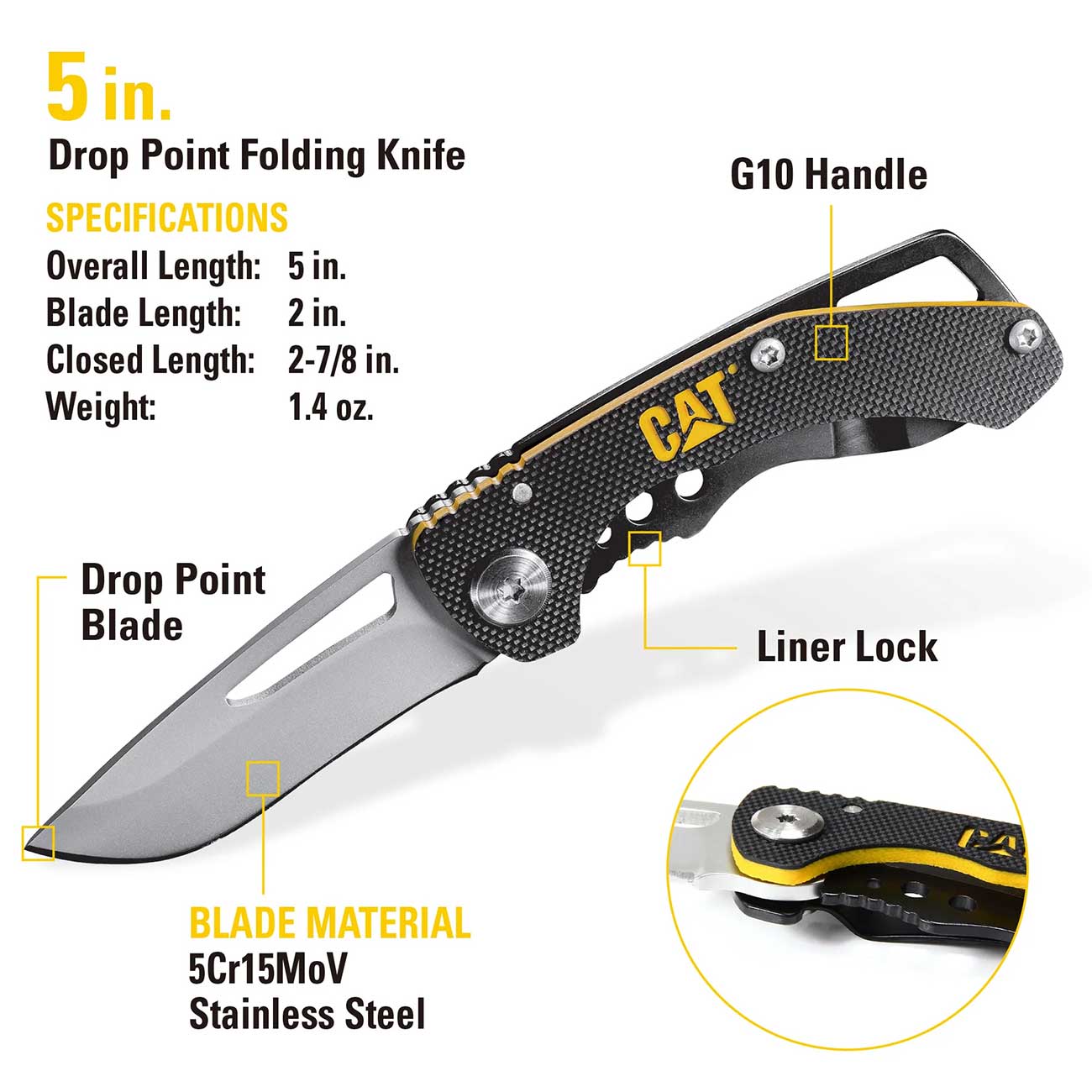 CAT 3 Piece 12-in-1 MultiTool Knife and MultiTool Key Chain Gift Box Set - Clinch River Fishing USA