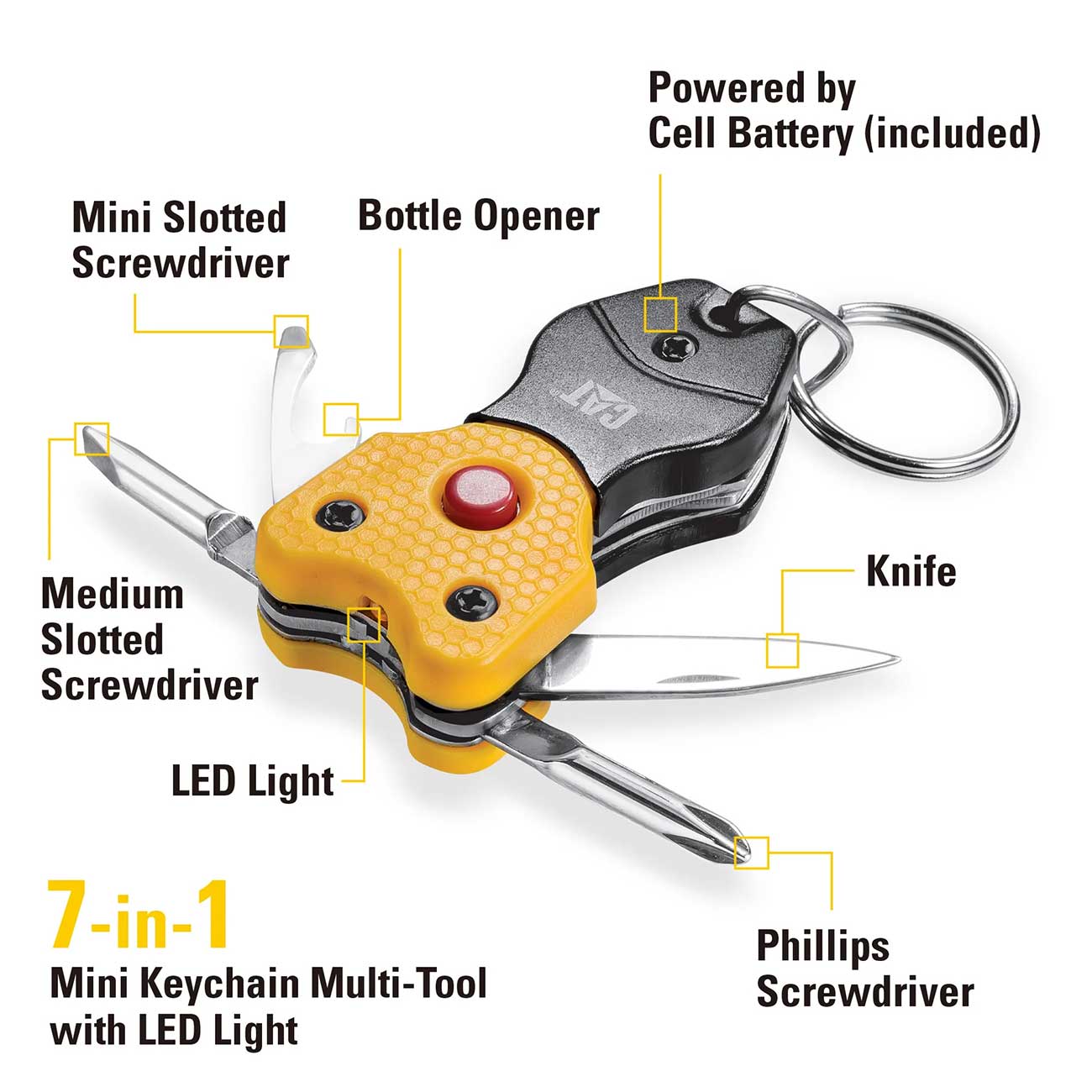 CAT 3 Piece 12-in-1 MultiTool Knife and MultiTool Key Chain Gift Box Set - Clinch River Fishing USA