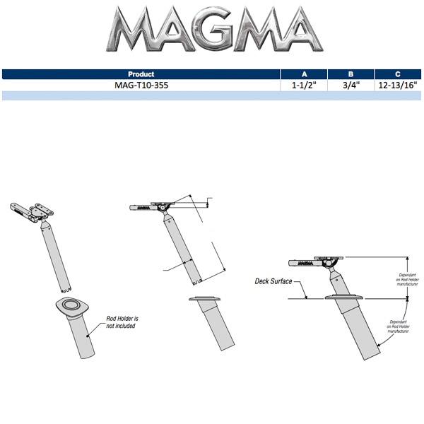Magma Grills Levelock" Adj Rod Holder Mount