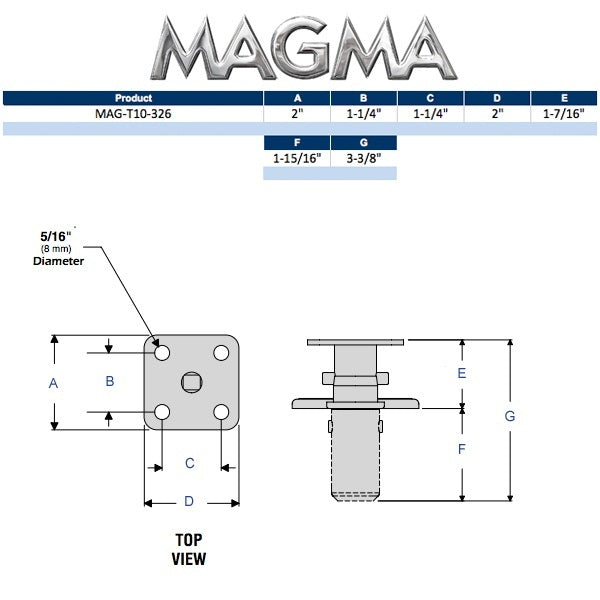 Magma Grills Single" Locking Flush Mt Deck Mt"