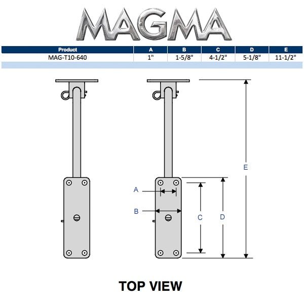 Magma Grills Dual Extended Square/Flat/Side Bulkhead Rail Mount