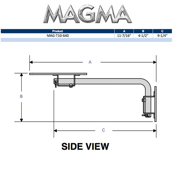 Magma Grills Dual Extended Square/Flat/Side Bulkhead Rail Mount