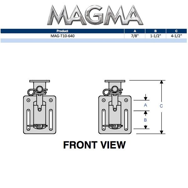Magma Grills Dual Extended Square/Flat/Side Bulkhead Rail Mount
