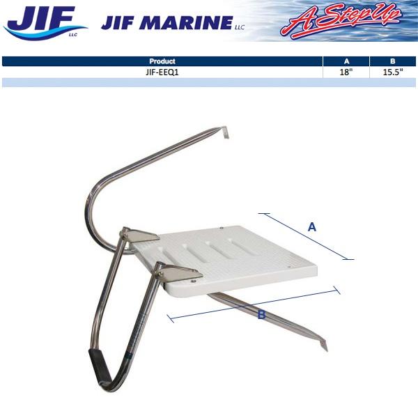 JIF Marine O-B Swim Platform W/ Single Step Ladder