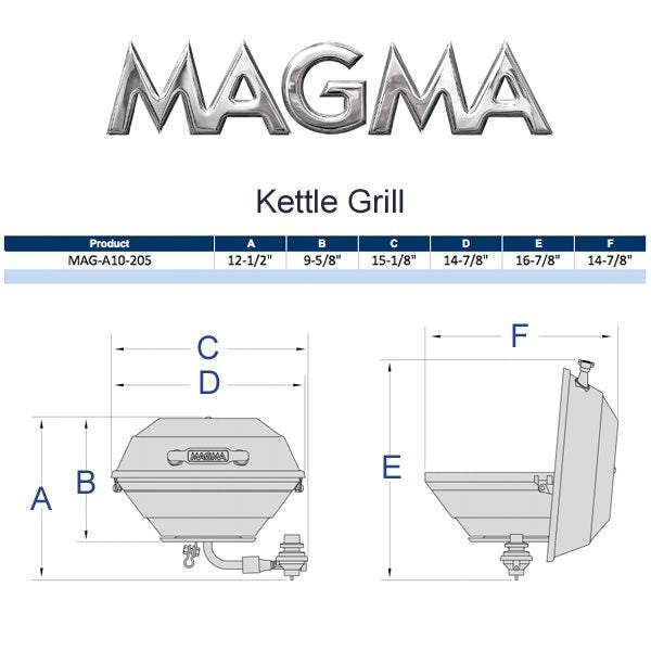 Magma Grills 15" Marine Kettle W/Hinged Lid