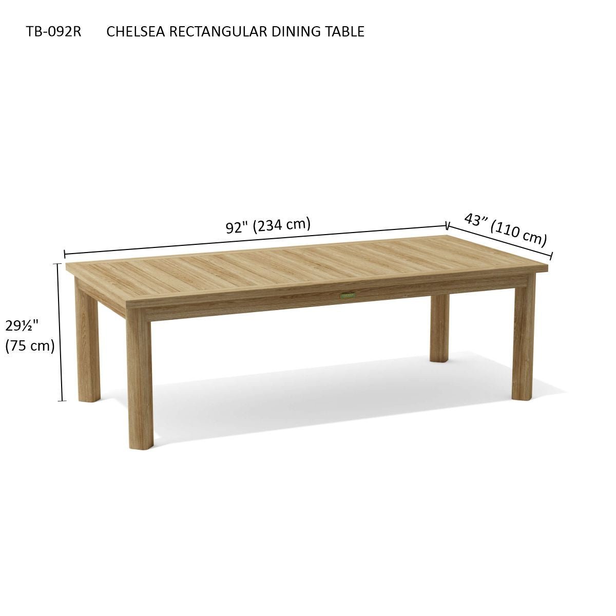 CHELSEA RECTANGULAR DINING TABLE - Clinch River Fishing USA