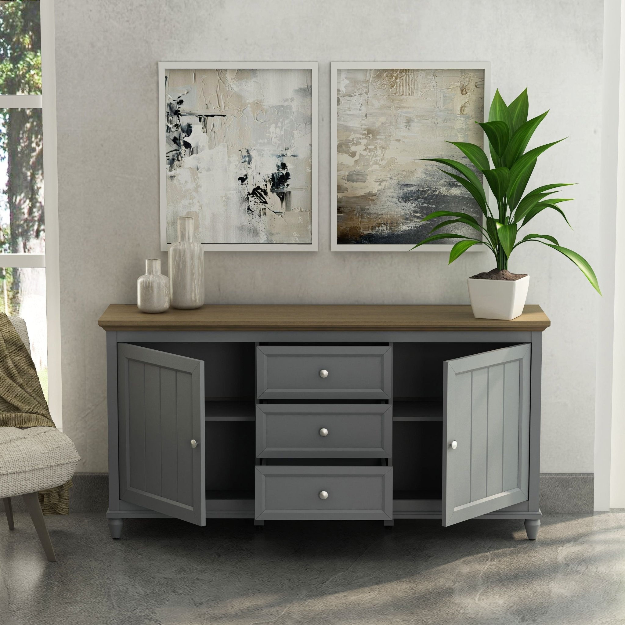 CHENON SIDEBOARD - GREY & BROWN - Clinch River Fishing USA