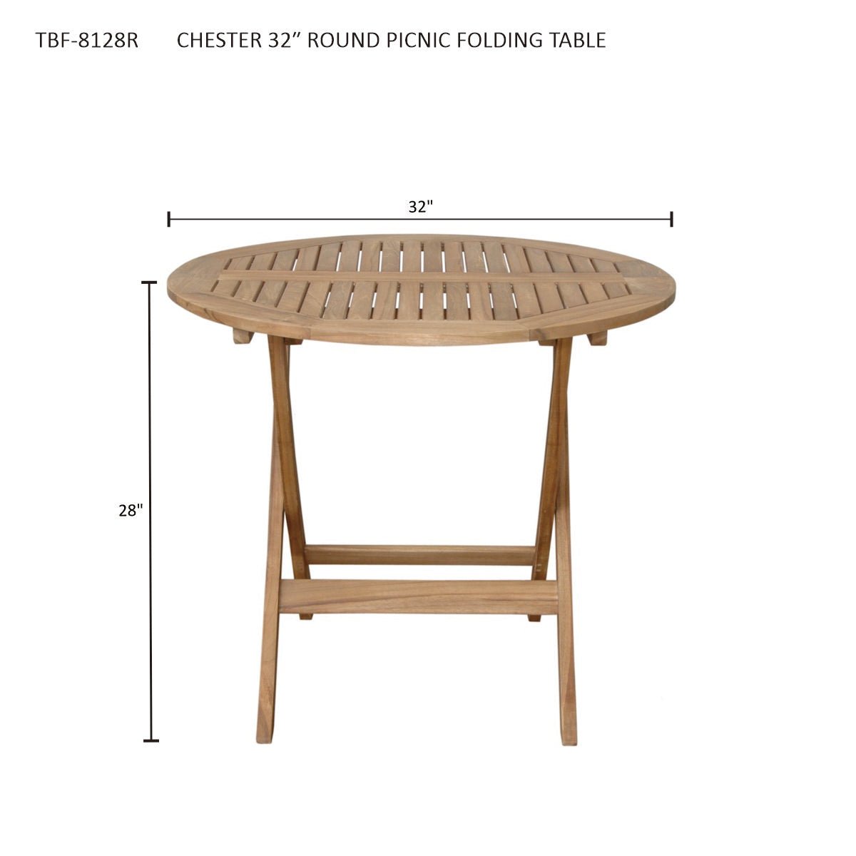 CHESTER 32″ ROUND PICNIC FOLDING TABLE - Clinch River Fishing USA