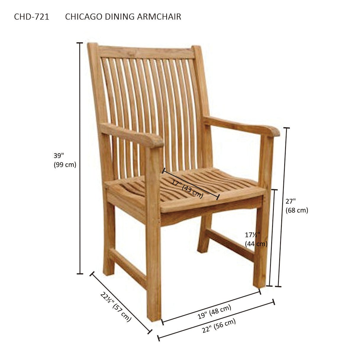 CHICAGO DINING ARMCHAIR - Clinch River Fishing USA