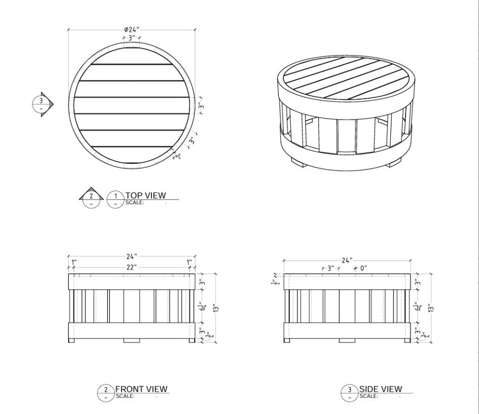 CIRCULAR COFFEE TABLE - Clinch River Fishing USA