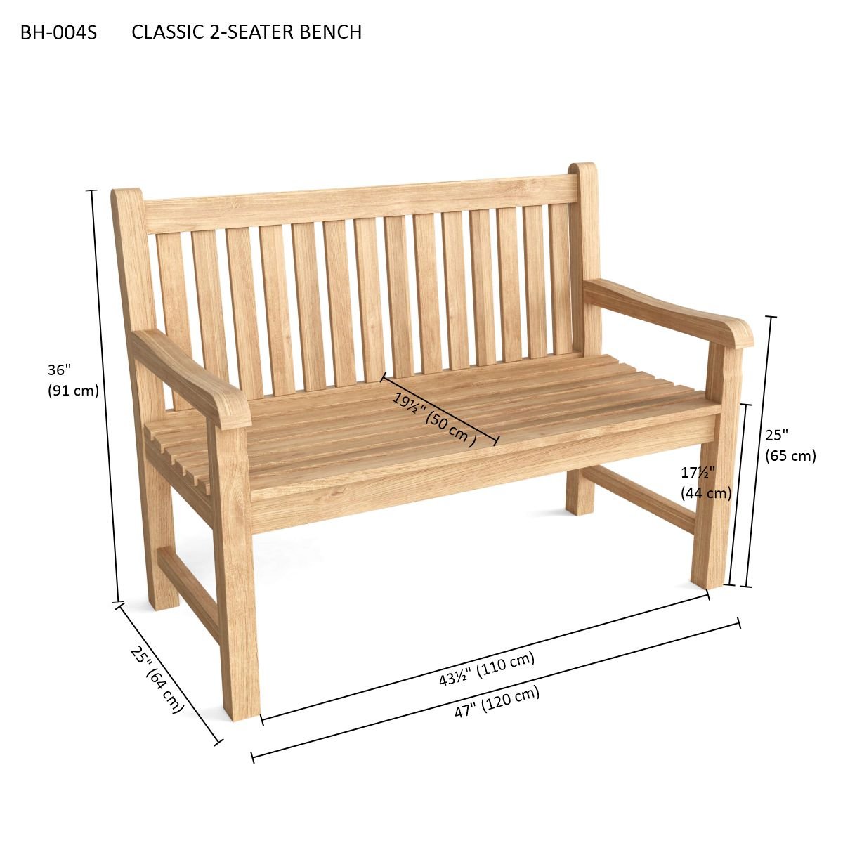 CLASSIC 2-SEATER BENCH - Clinch River Fishing USA