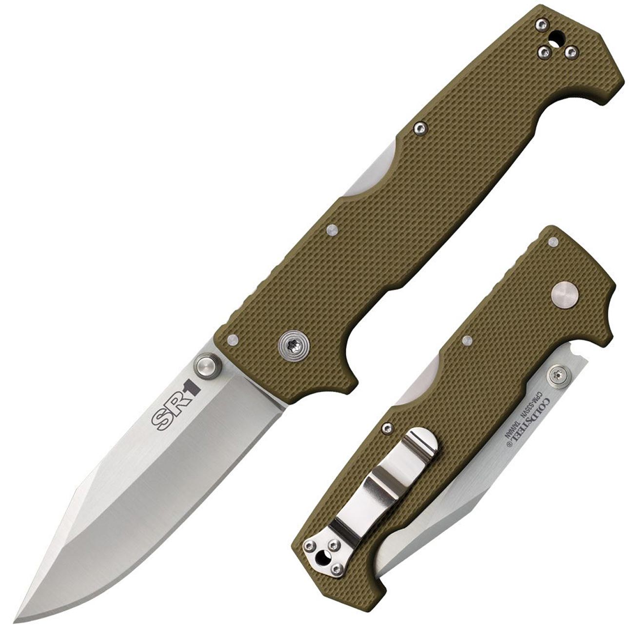 Cold Steel 4" Folding Pocket Knife (OD Green) - Clinch River Fishing USA