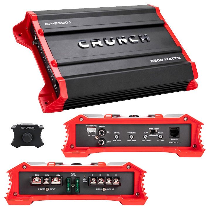Crunch Ground Pounder 1 x 1250 @ 4 Ohms 1 x 2500 @ 2 Ohms N/A @ 1 Ohms Class A/B - Clinch River Fishing USA