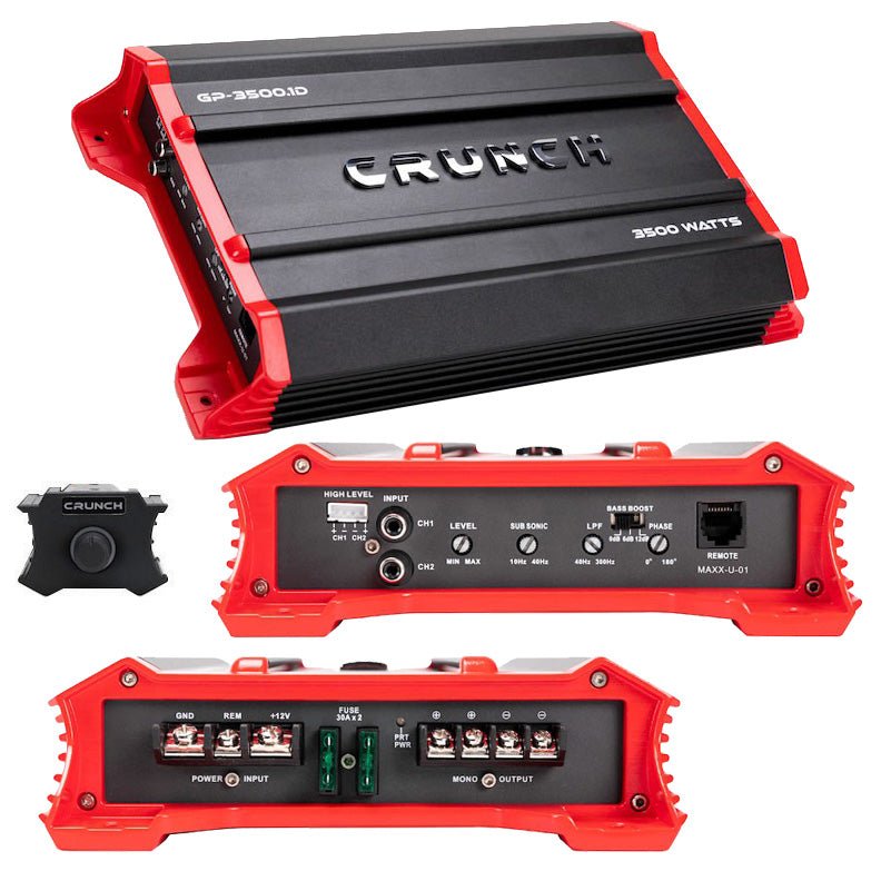 Crunch Ground Pounder 1 x 875 @ 4 Ohms 1 x 1750 @ 2 Ohms 1x 3500 @ 1 Ohms D Class - Clinch River Fishing USA