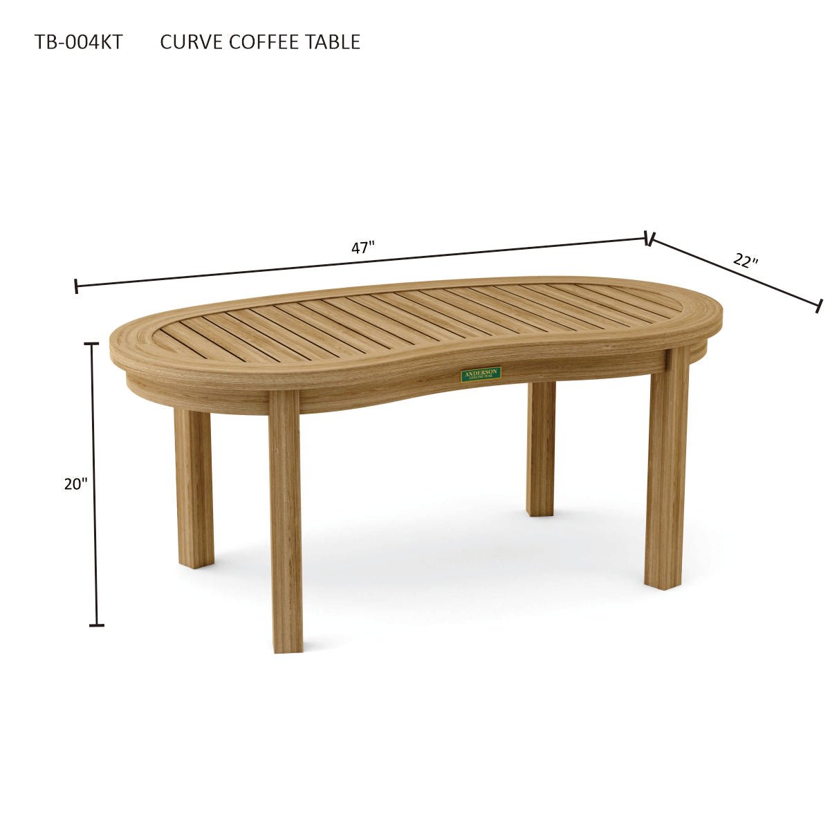 CURVE COFFEE TABLE - Clinch River Fishing USA