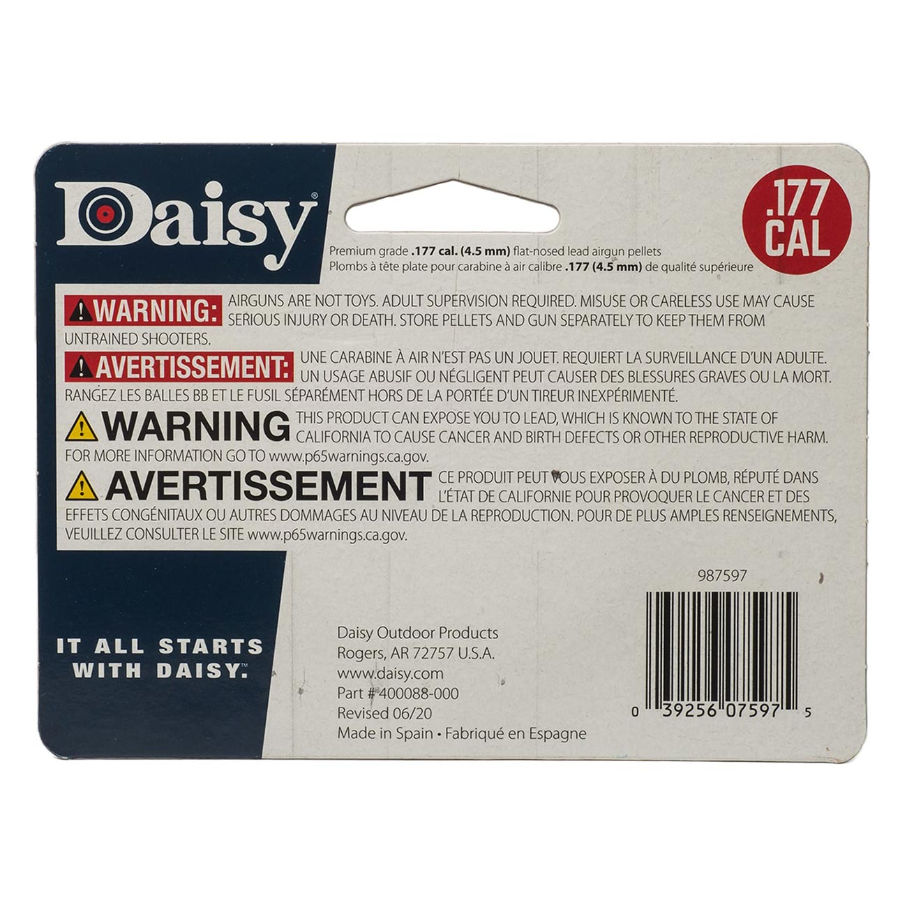 Daisy .177 Caliber PrecisionMax Flat Pellets (500 per Tin) - Clinch River Fishing USA