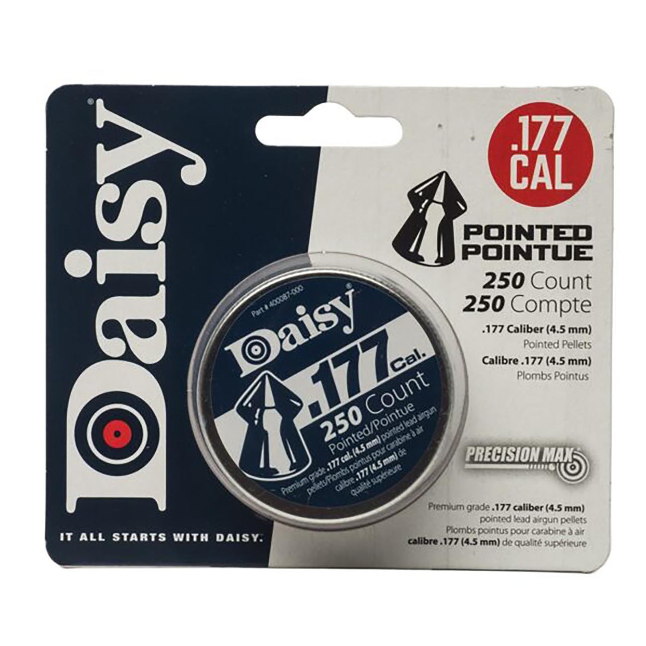 Daisy .177cal PrecisionMax Pointed Field Lead Pellets (250 count) - Clinch River Fishing USA