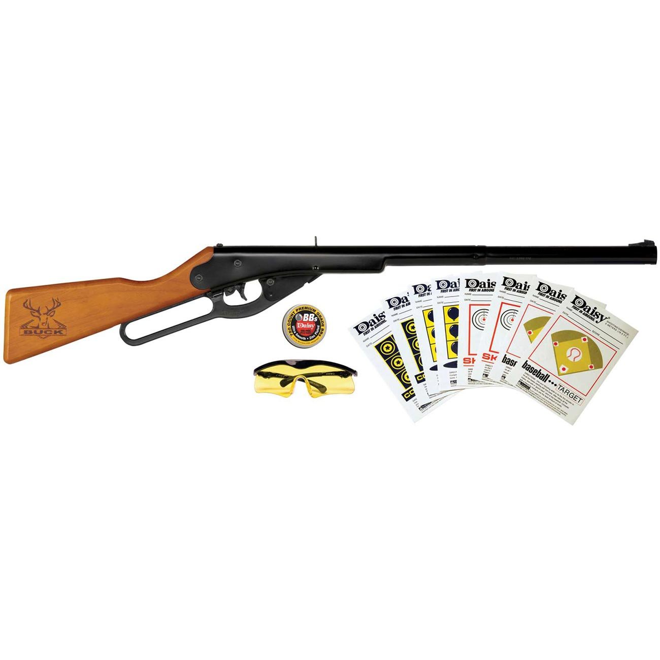 Daisy Buck 4105 Lever Action Spring Air BB Rifle with Shooting Kit - Clinch River Fishing USA