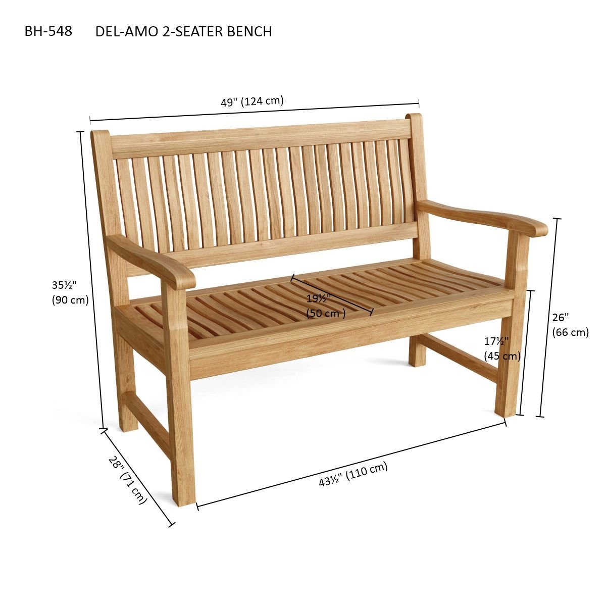 DEL-AMO 2-SEATER BENCH - Clinch River Fishing USA