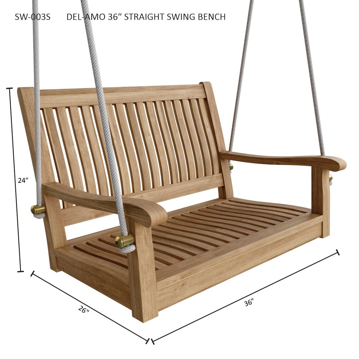 DEL-AMO 36″ STRAIGHT SWING BENCH - Clinch River Fishing USA