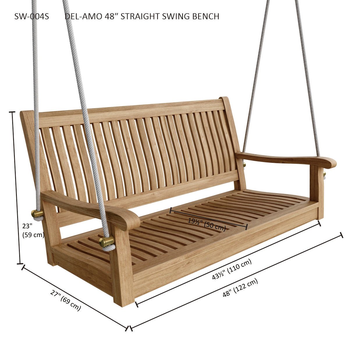 DEL-AMO 48″ STRAIGHT SWING BENCH - Clinch River Fishing USA