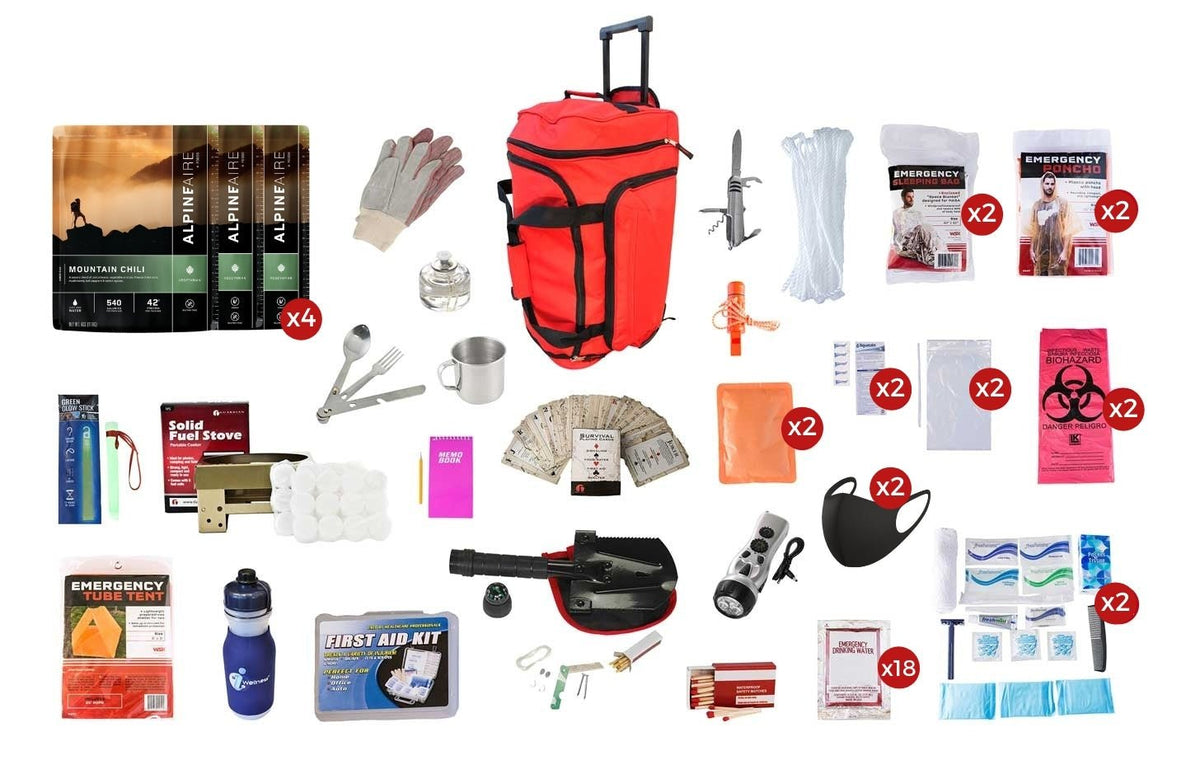 Deluxe Food Storage Survival Kit, Rolling Bag - Clinch River Fishing USA