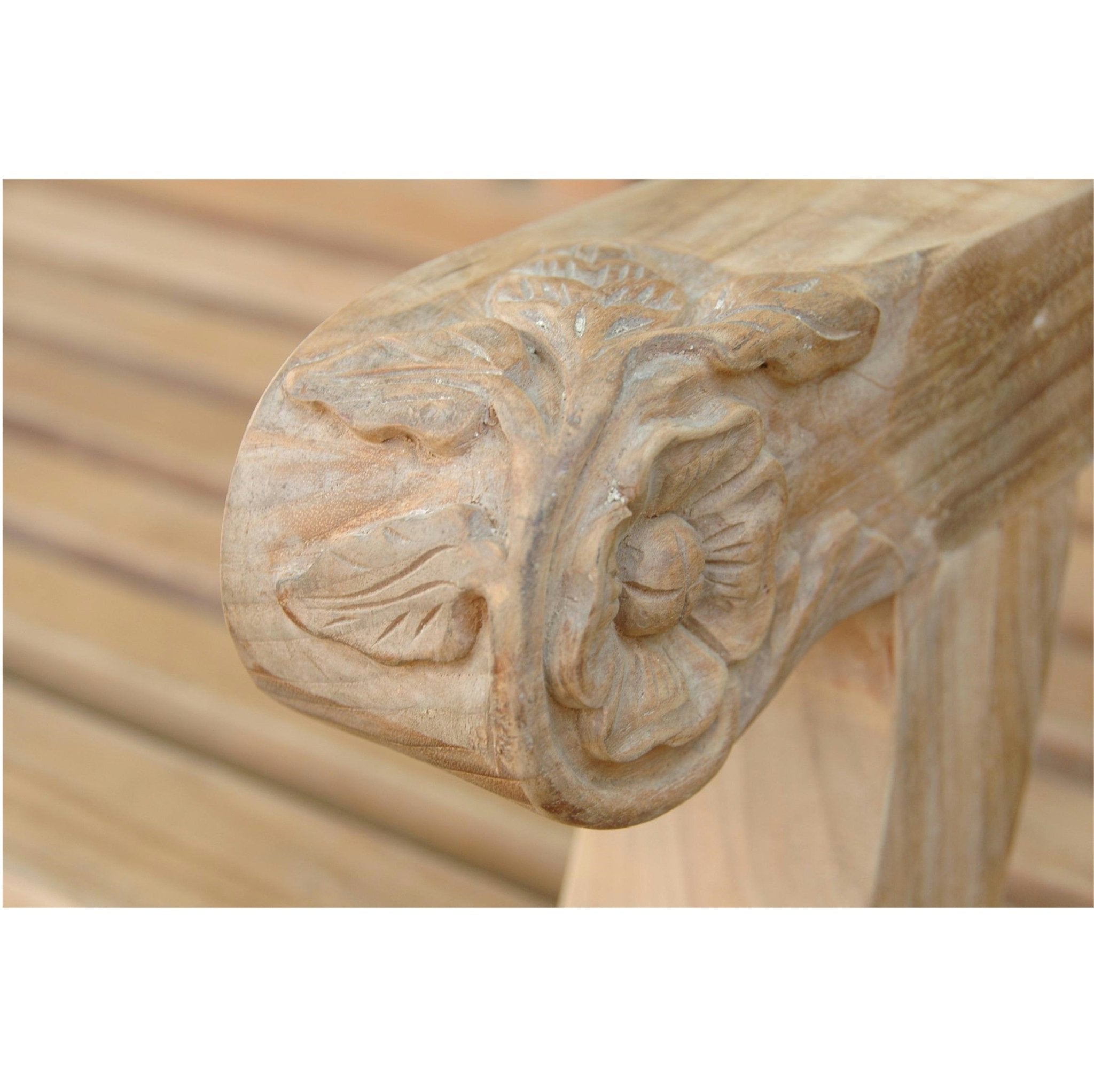 DEVONSHIRE 3-SEATER EXTRA THICK BENCH WITH FLOWER HANDCRAFTED - Clinch River Fishing USA