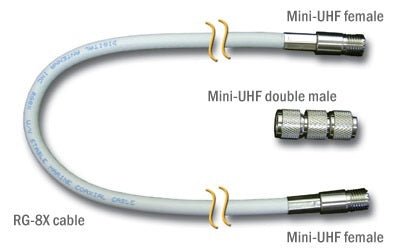 Digital 10ft RG8X W/Mini UHF Female & Mini UHF Double Male - Clinch River Fishing USA