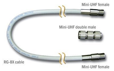 Digital 20ft RG8X W/Mini UHF Female & Mini UHF Double Male - Clinch River Fishing USA