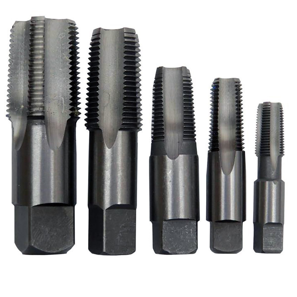 DRILL AMERICA Carbon Steel NPT Pipe Tap Set In Carry Pouch 1/8" - 3/4" (5 Piece Set) - Clinch River Fishing USA