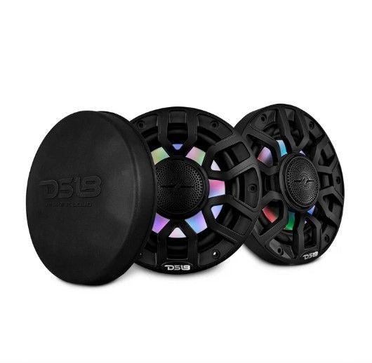 DS18 NXL 6.5" 2-WAY COAXIAL MARINE SPEAKER WITH DIGITAL LED LIGHTS AND BULLET TWEETER 150 WATTS 4-OHM | NXL-IQ6/BK - Clinch River Fishing USA
