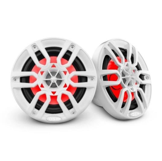 DS18 NXL 8" 2-Way Coaxial Marine Speaker With LED RGB Lights 125 Watts Rms 4-Ohm -White | NXL-8 - Clinch River Fishing USA