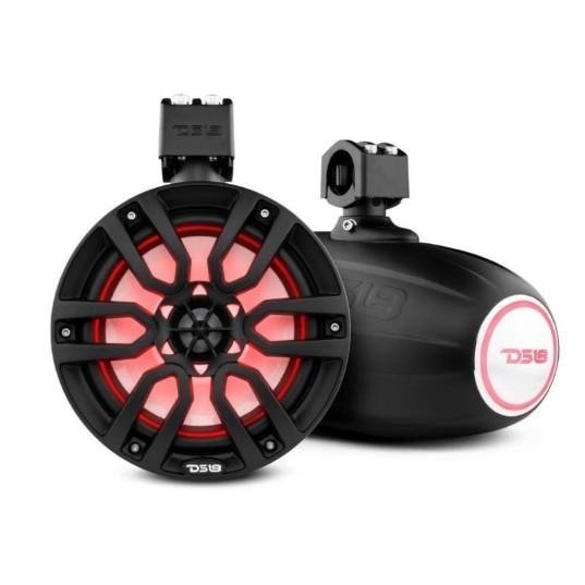 DS18 NXL 8" Marine and Powersports Towers LED RGB Lights 125 Watts Rms -Red | NXL-X8TP/BK - Clinch River Fishing USA