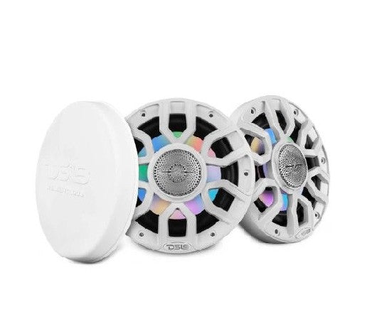 DS18 NXL 8" 2-WAY COAXIAL MARINE SPEAKER WITH DIGITAL LED LIGHTS AND BULLET TWEETER 175 WATTS 4-OHM | NXL-IQ8/WH