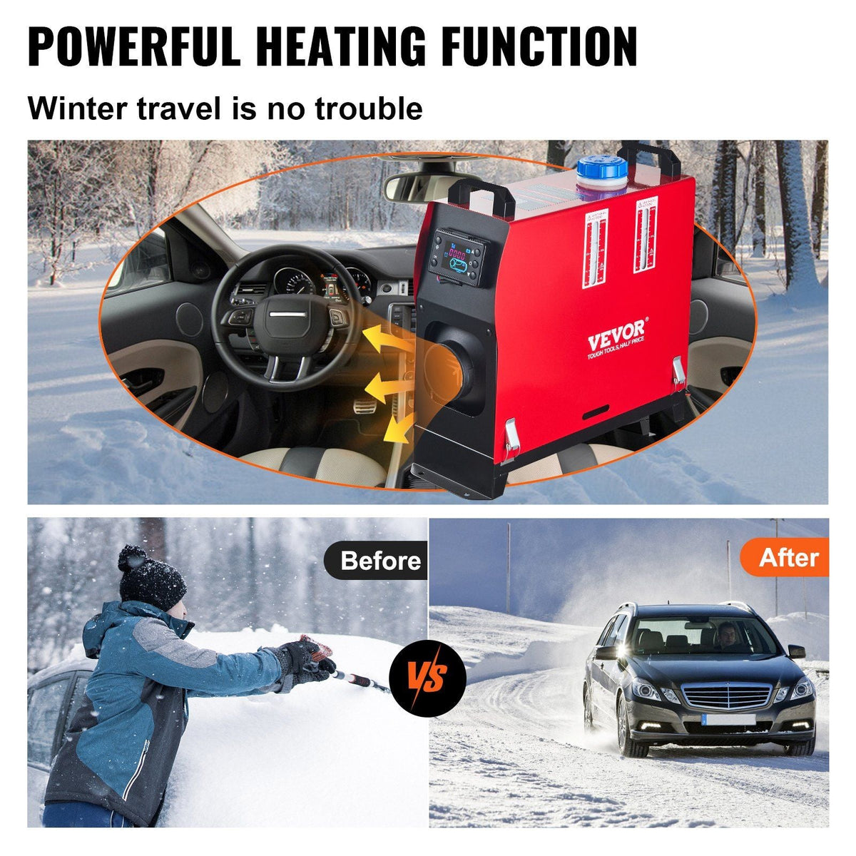 VEVOR 5KW Diesel Air Heater All in One 12V Diesel Parking Heater