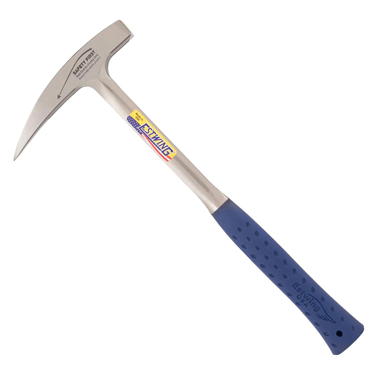 Estwing 22 oz. Pointed Tip Long Handle Rock Pick - Blue Shock Reduction Grip - Clinch River Fishing USA
