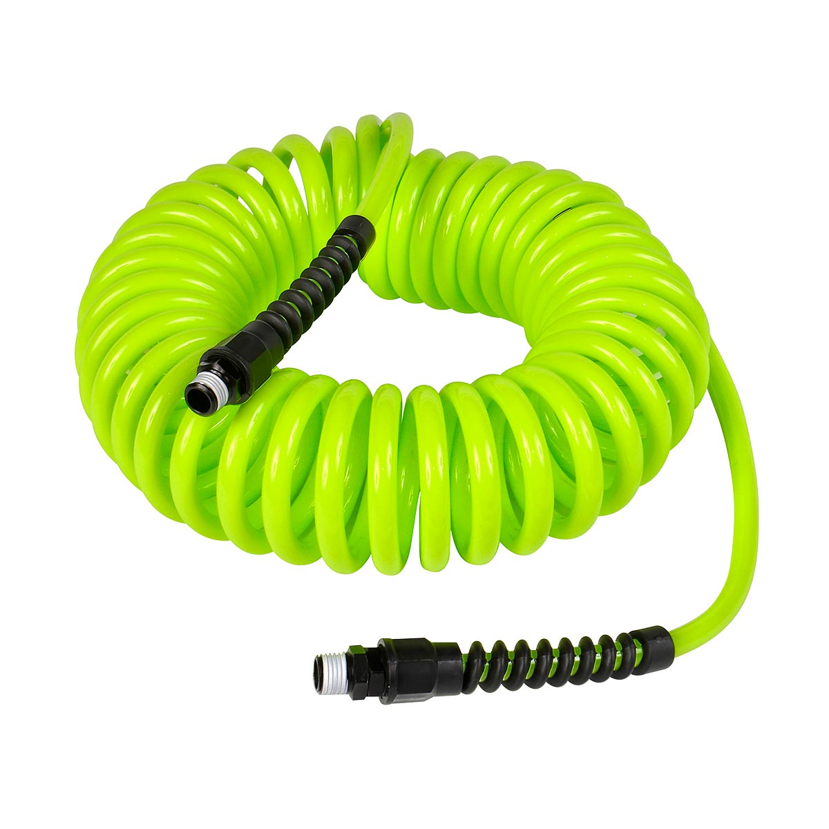 Flexzilla Polyurethane Recoil Hose: 1/4" x 25' with 1/4in with MNPT Fittings - Clinch River Fishing USA