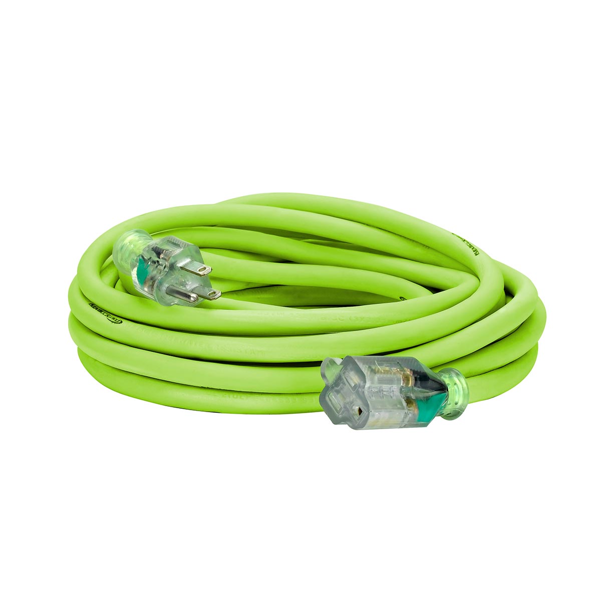 Flexzilla-« Pro Extension Cord 12/3 AWG SJTW 25' Outdoor Lighted Plug ZillaGreenGäó - Clinch River Fishing USA