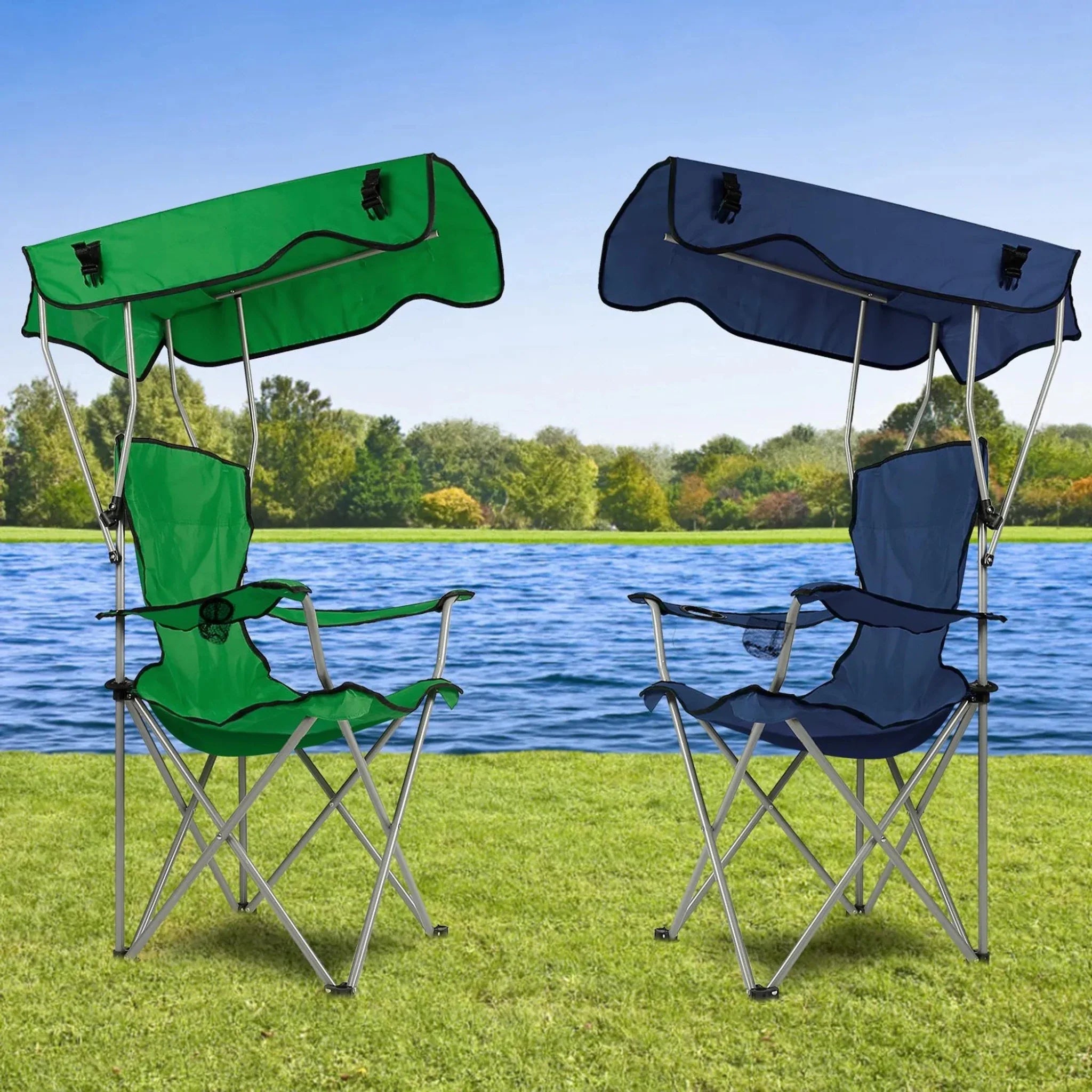 Foldable Beach Canopy Chair Sun Protection Camping Lawn Canopy Chair - Clinch River Fishing USA