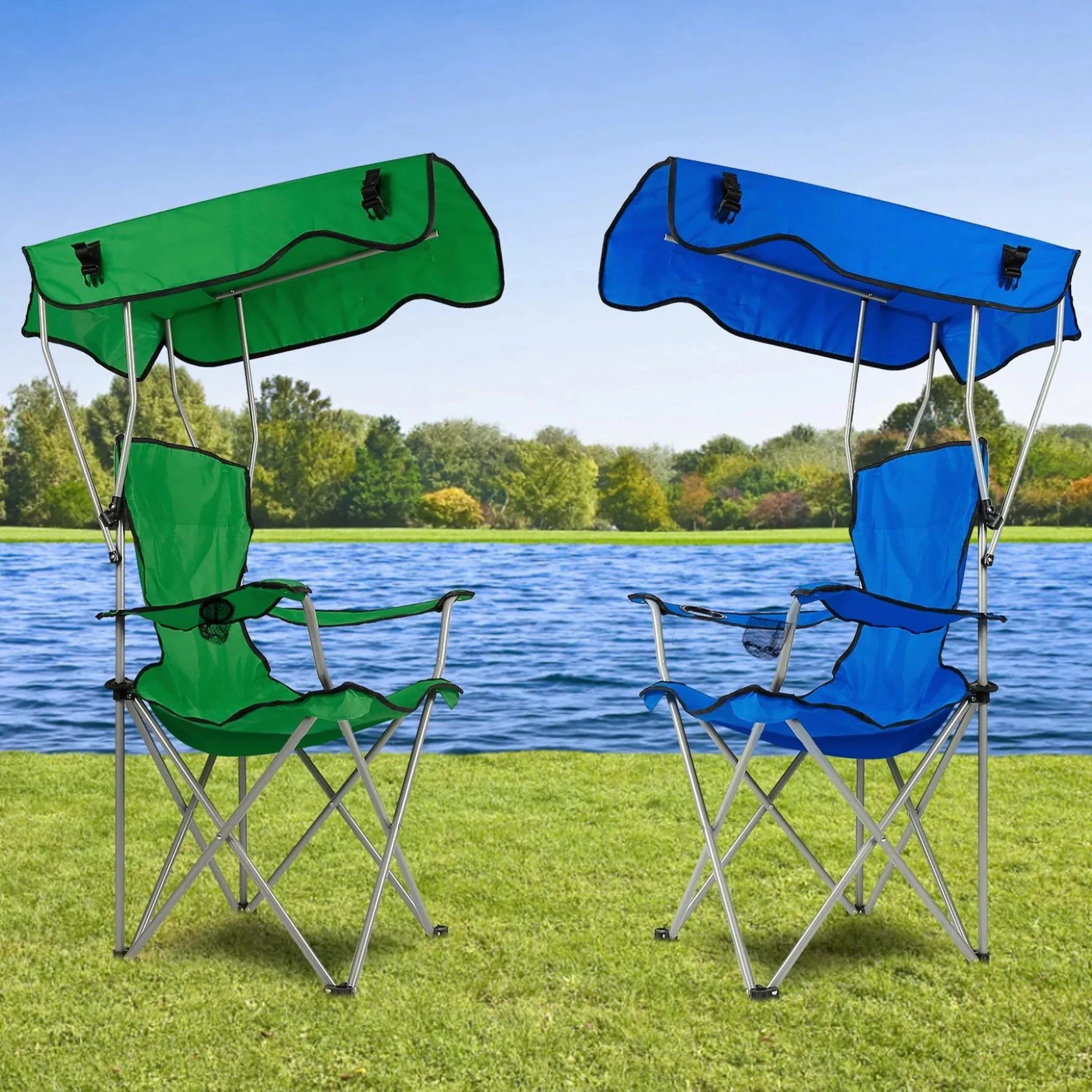 Foldable Beach Canopy Chair Sun Protection Camping Lawn Canopy Chair - Clinch River Fishing USA