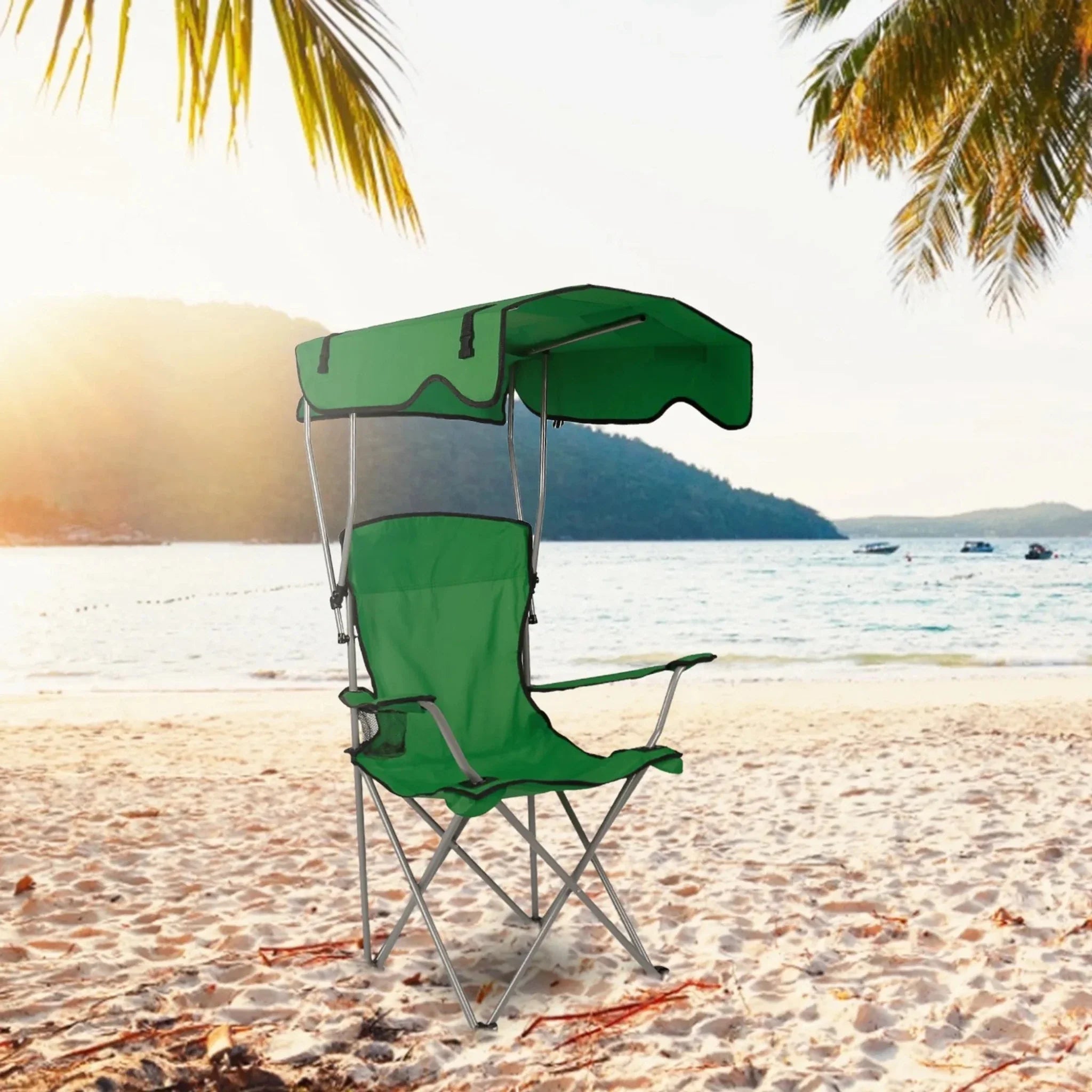 Foldable Beach Canopy Chair Sun Protection Camping Lawn Canopy Chair - Clinch River Fishing USA