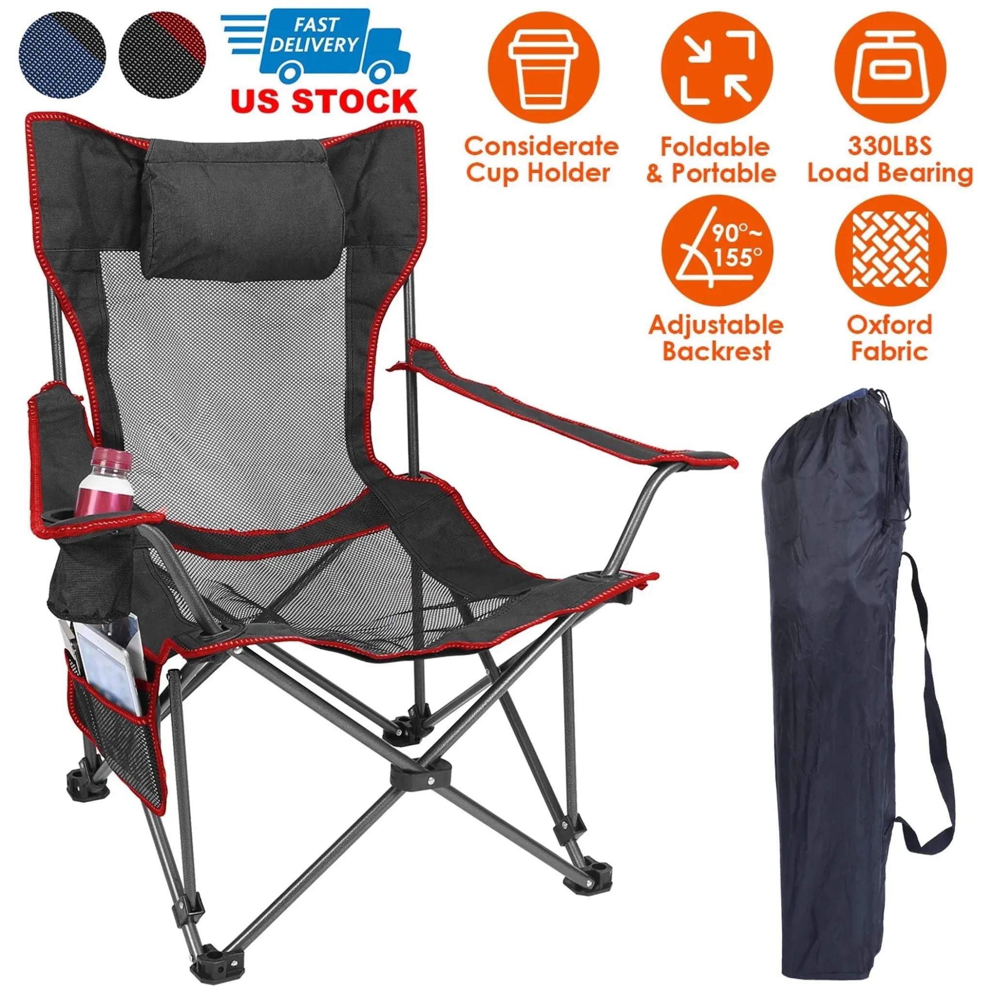 Foldable Camping Chair - Clinch River Fishing USA