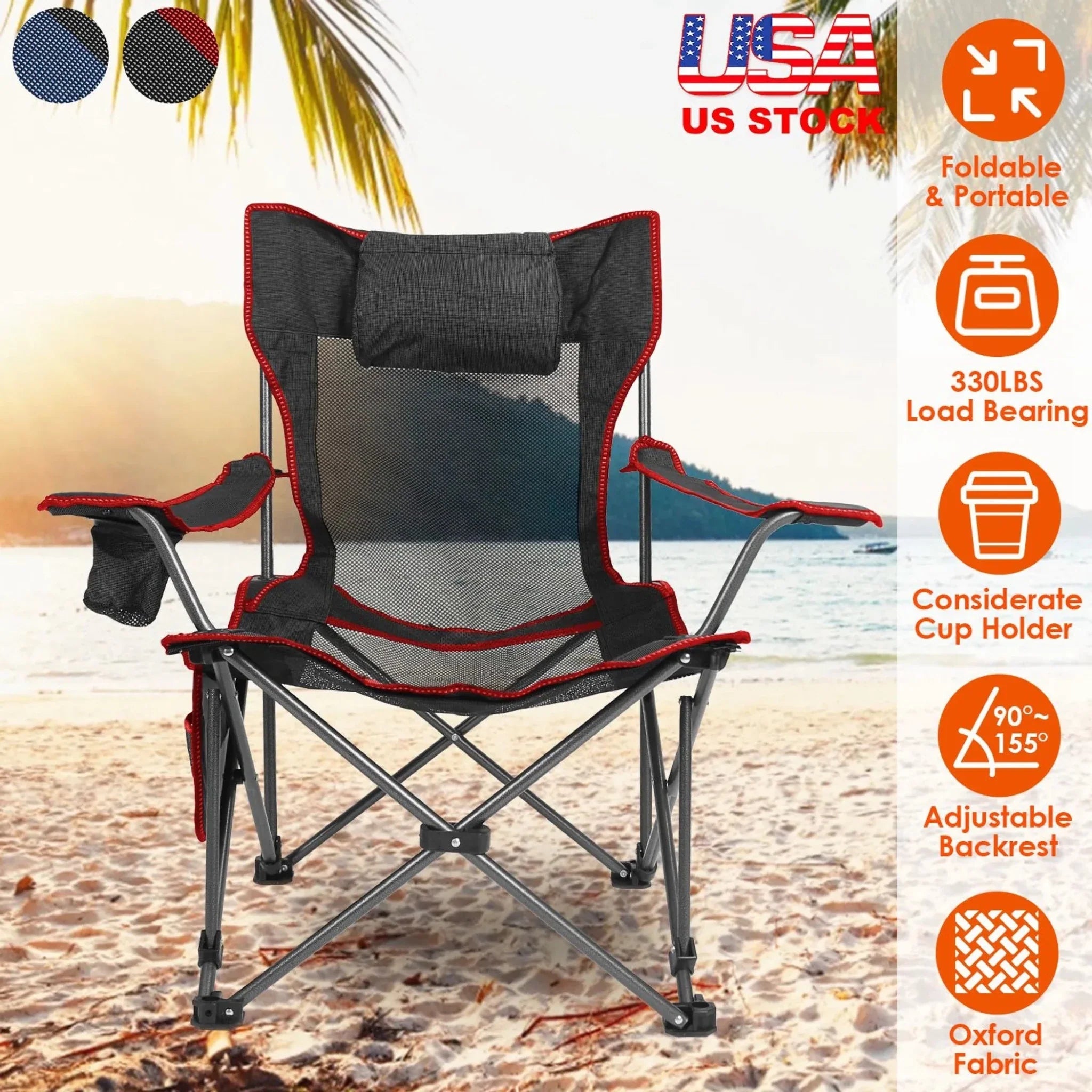 Foldable Camping Chair - Clinch River Fishing USA