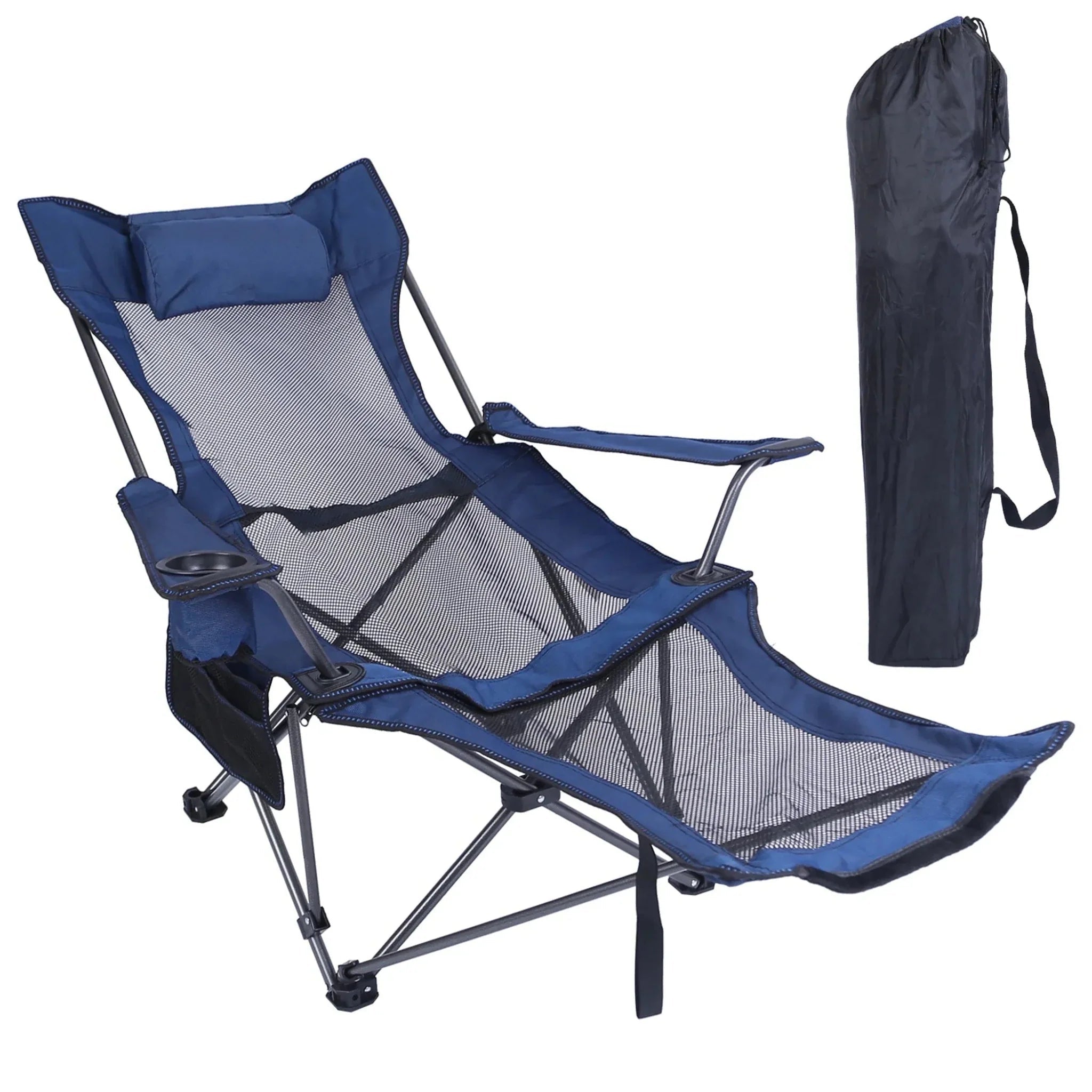 Foldable Camping Chair 330LBS Load Heavy Duty Steel Lawn Chair - Clinch River Fishing USA