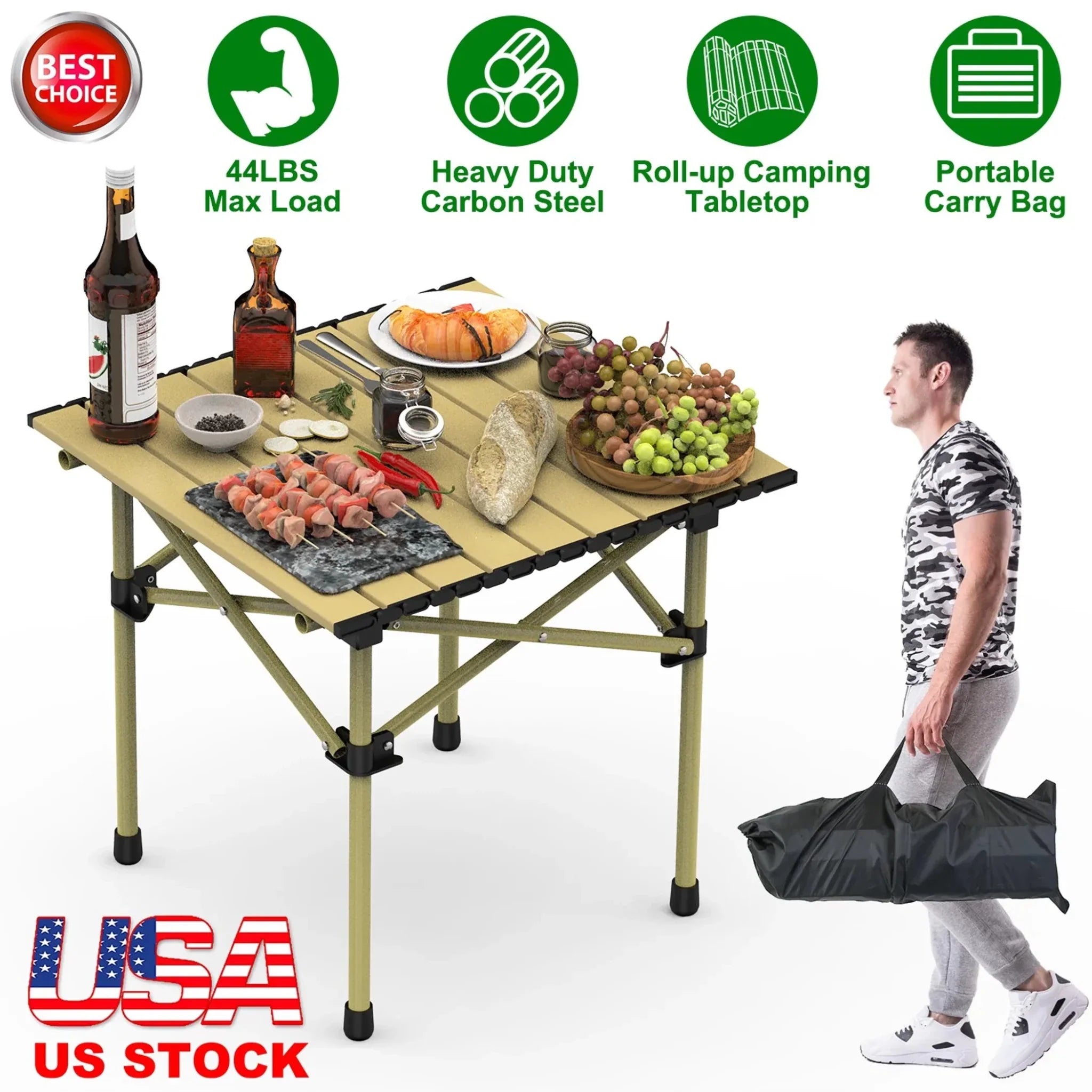 Folding Camping Table - Clinch River Fishing USA