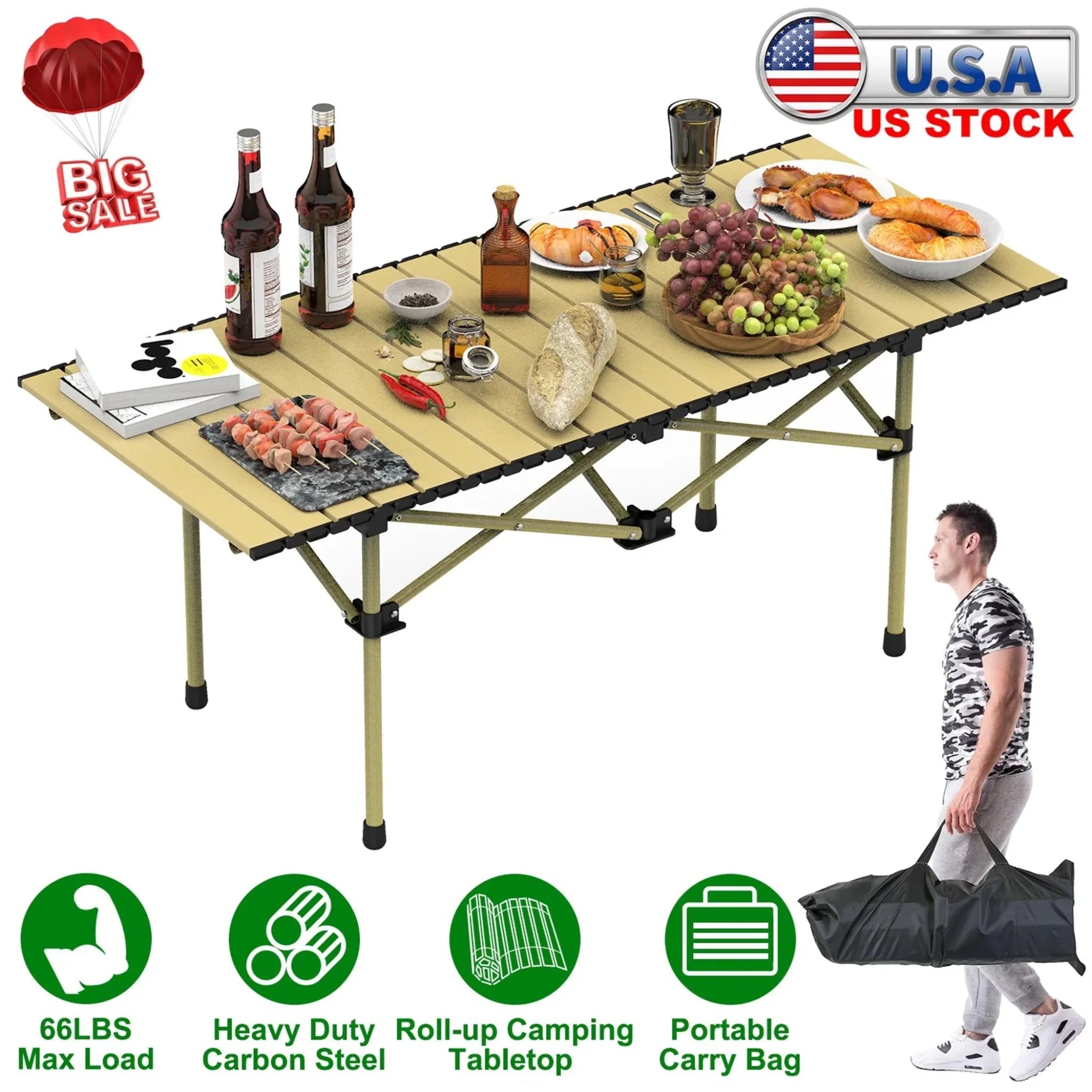 Folding Camping Table - Clinch River Fishing USA