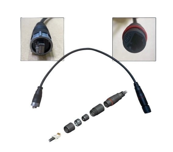 Furuno WRJ-ADP-05M 0.5m Waterproof RJ45 Male to RJ45 adapter Cable - Clinch River Fishing USA
